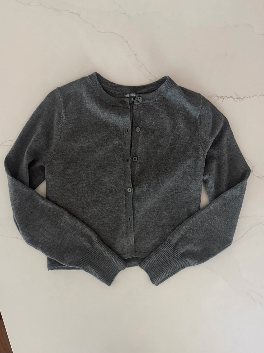 Classic Charcoal Gray Button Cardigan, Wild Fable, XS